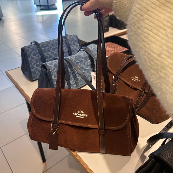 Coach Handbags - NWT!! Coach Bridget Flap Shoulder Bag in Vintage Brown Suede CDB06